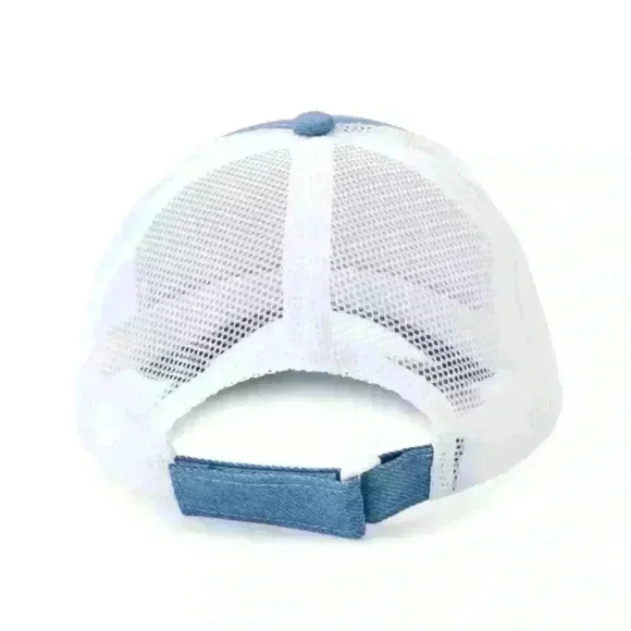 Women's Blue and White Baseball /Trucker Hat with decorative Pins NWT - Picture 2 of 6